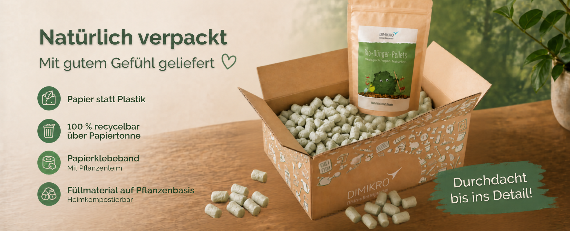 Natürlich verpackt - mit gutem Gefühl geliefert