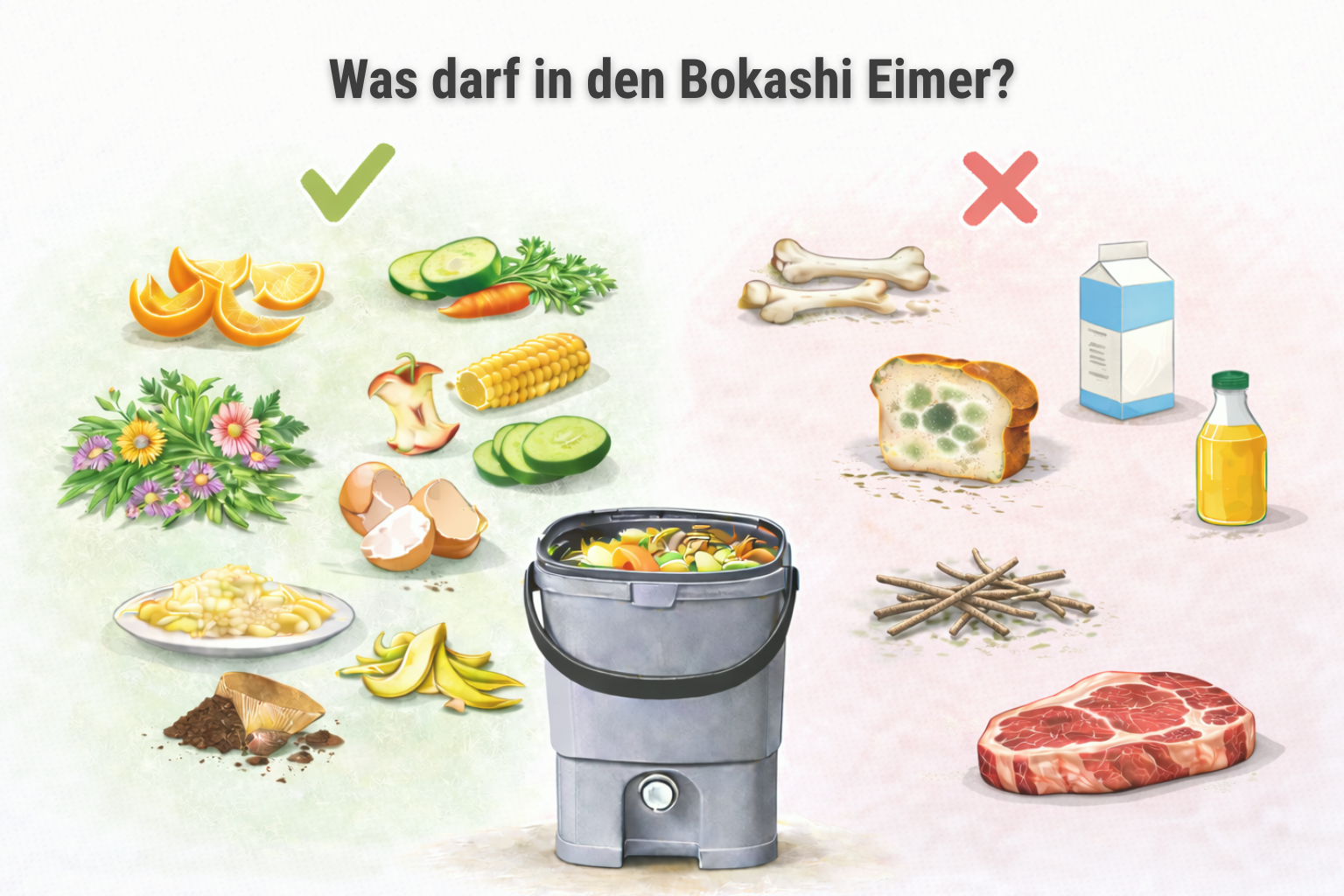 Was darf in den Bokashi Eimer?