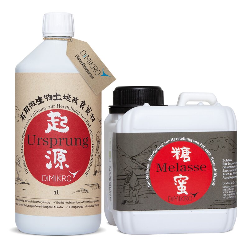 EM-Urloesung & Melasse Set | Basis-Set zur EMa-Herstellung 2x1 Liter Braun Kostengünstige Eigenherstellung von Mikroorganismen | Online-Fachhandel für