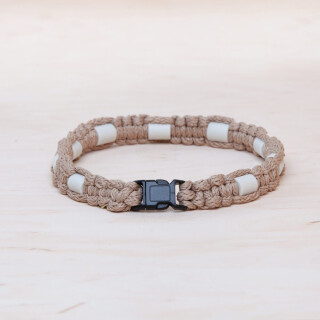 EM Keramik-Halsband - beige blau klein bis 35 cm