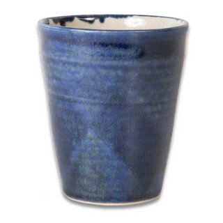 EM Keramik Becher leicht konisch dunkelblau 2*Wahl/B-Ware