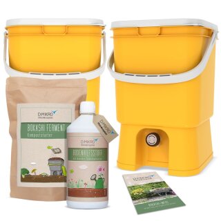 Bokashi Eimer Doppel-Starterset Japan gelb